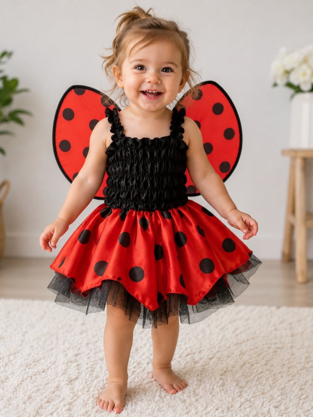 Fun World Ladybug Costume Infant Up to 24 Months Dress & Removable Wings